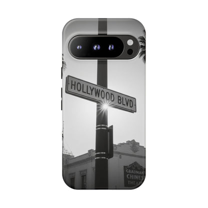 Hollywood Blvd Phone Case | Vintage Los Angeles Street Sign | Black & White LA Aesthetic