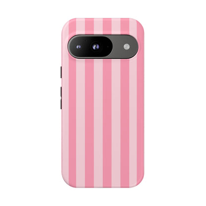 Pink Vertical Stripe Phone Case | Minimal Pastel Stripes Tough Case