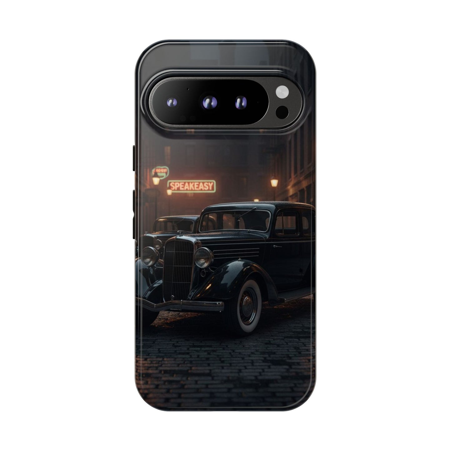 Vintage Classic Car Phone Case | Retro Noir Aesthetic | 1930s Street Scene Tough Case for iPhone & Samsung