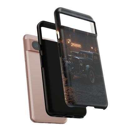Vintage Classic Car Phone Case | Retro Noir Aesthetic | 1930s Street Scene Tough Case for iPhone & Samsung