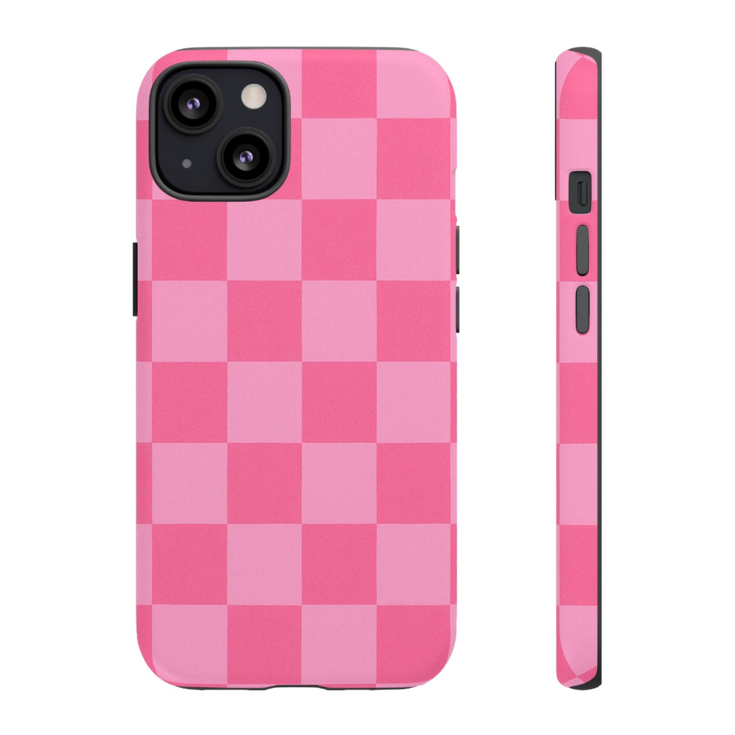 Pink Checkerboard Phone Case | Cute Aesthetic Checkered iPhone & Samsung Tough Case