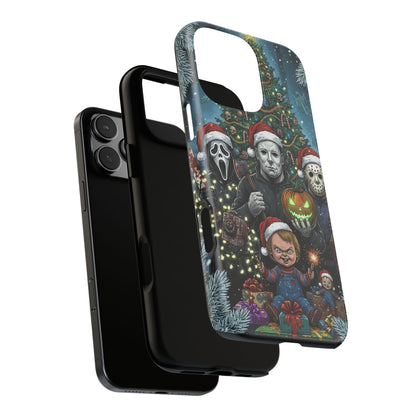 Christmas Horror Phone Case – Festive Slasher Collage Tough Case (iPhone, Samsung, Pixel)