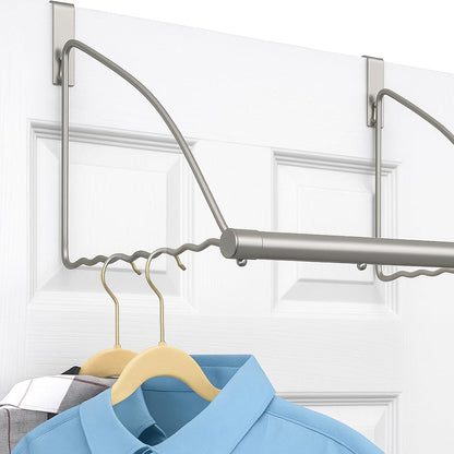 over the Door Hanger - Door Rack Hangers for Clothes - Space Saving Designed for Bedroom & Bathroom - Ideal for Clothes & Towels - Drying Rack, Gray