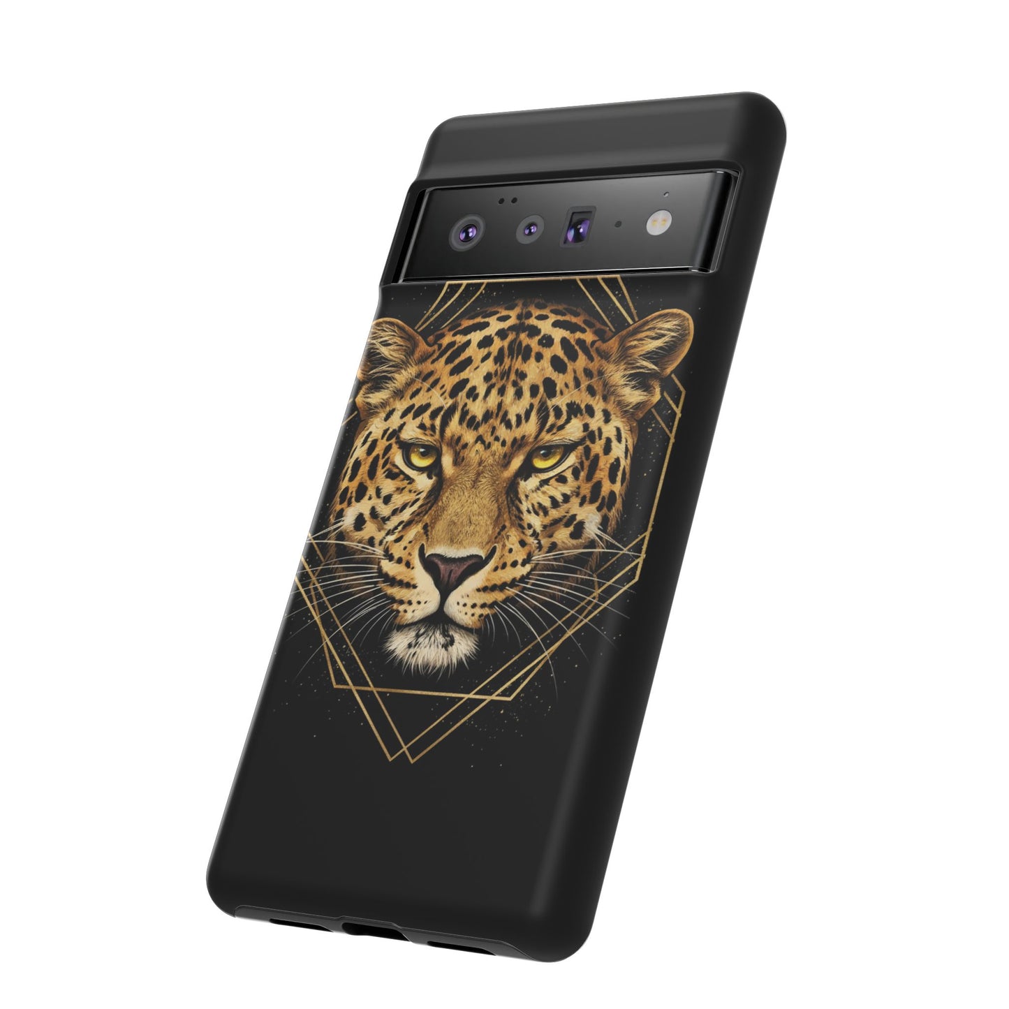 Leopard Phone Case – Black Gold Leopard Head Luxury Animal Tough Case