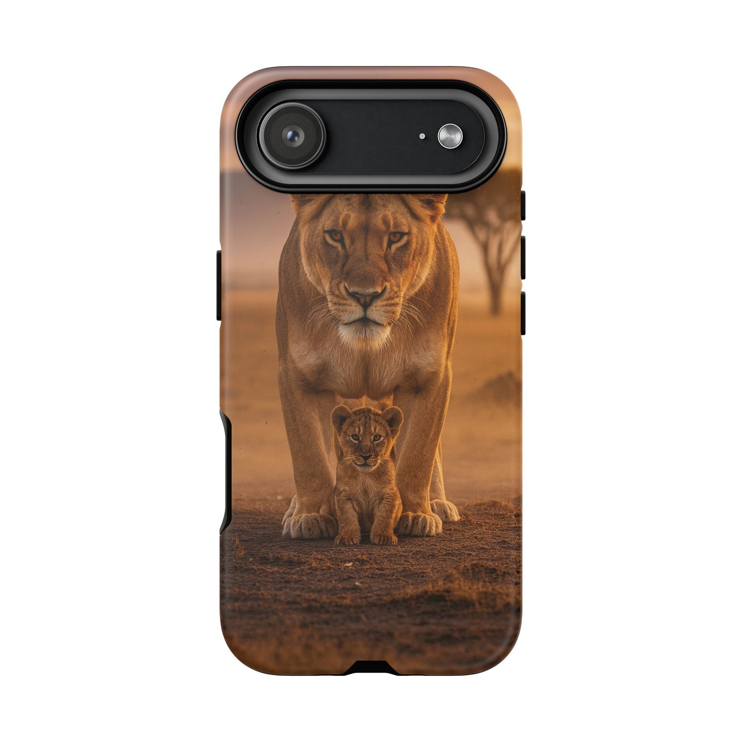 Lioness & Cub Phone Case | Safari Wildlife Tough Case for iPhone & Samsung