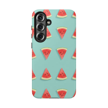 Watermelon Phone Case – Pastel Blue Summer Fruit Tough Case (iPhone, Samsung, Pixel)