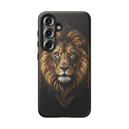 Majestic Lion Phone Case – Black Gold Luxury Lion Art Tough Protective Case