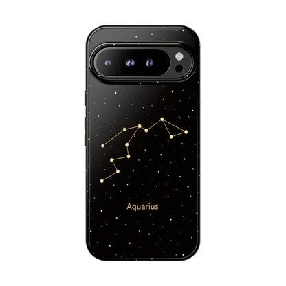 Aquarius Zodiac Constellation Phone Case – Luxe Gold Celestial Cover