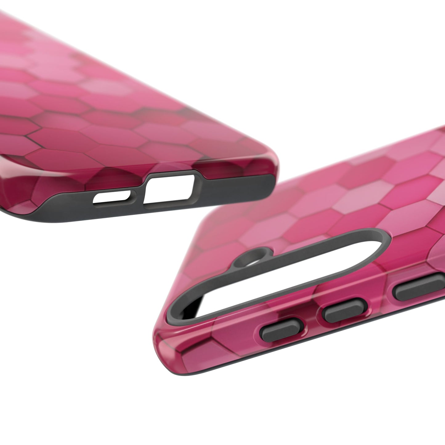 Hot Pink Hexagon Phone Case | Honeycomb Geometric Aesthetic | Cute Pink iPhone & Samsung Tough Protective Case