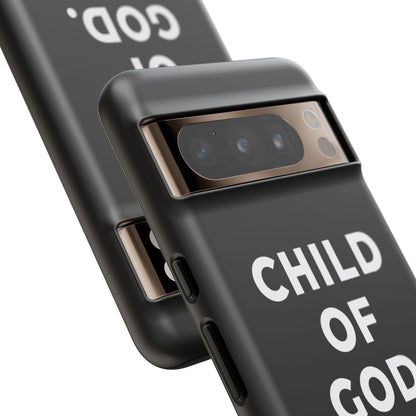 Child of God Phone Case Christian Black Aesthetic Cross Tough Cover