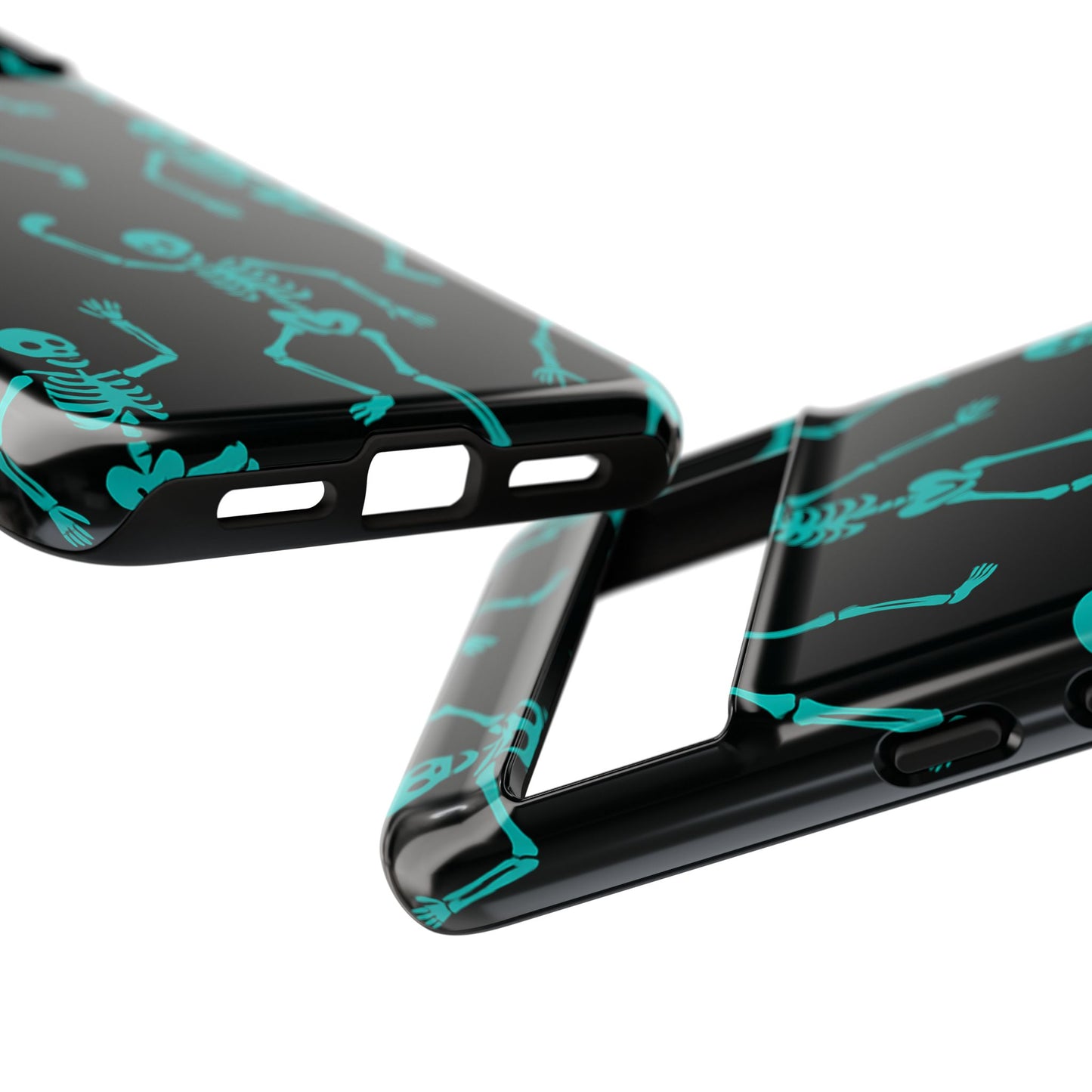 Dancing Teal Skeletons Phone Case | Tough Protective Case for Iphone, Samsung Galaxy and Pixel