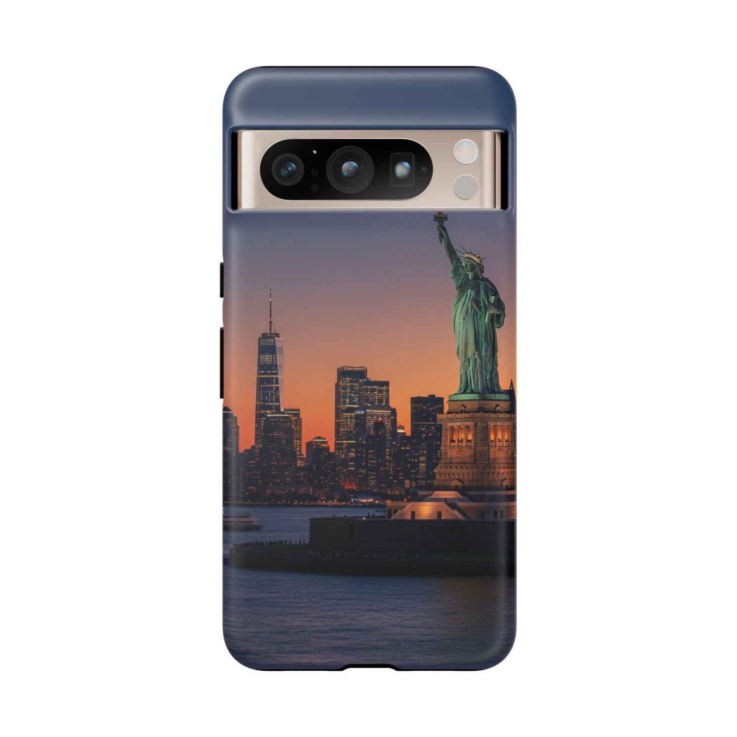 Statue of Liberty Sunset Phone Case – New York City Skyline Travel Aesthetic Tough Case