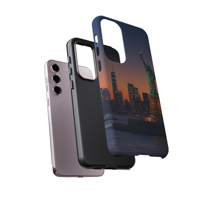 Statue of Liberty Sunset Phone Case – New York City Skyline Travel Aesthetic Tough Case
