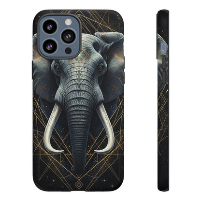 Elephant Mandala Phone Case – Black and Gold Spiritual Elephant Tough Protective Case