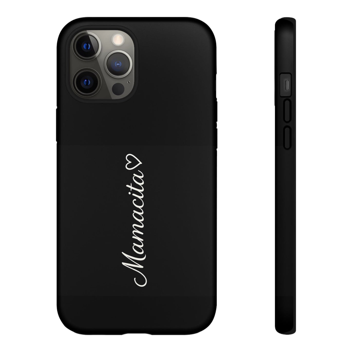 Mamacita Script Phone Case | Minimal Black Tough Case | Sleek Aesthetic Cover