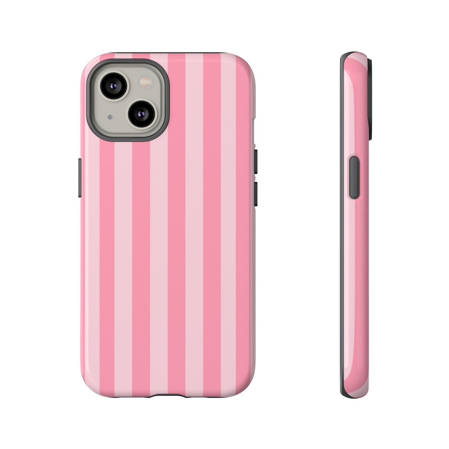 Pink Stripe Phone Case – Pastel Coquette Aesthetic Tough Protective Case