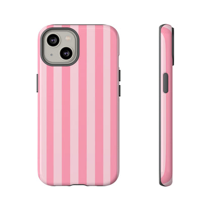 Pink Stripe Phone Case – Pastel Coquette Aesthetic Tough Protective Case