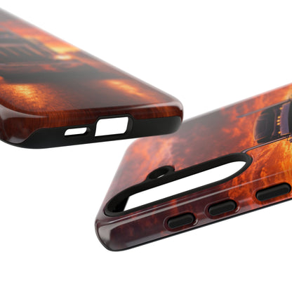 Big Rig Truck Phone Case Sunset Highway Semi Truck iPhone Samsung Cover