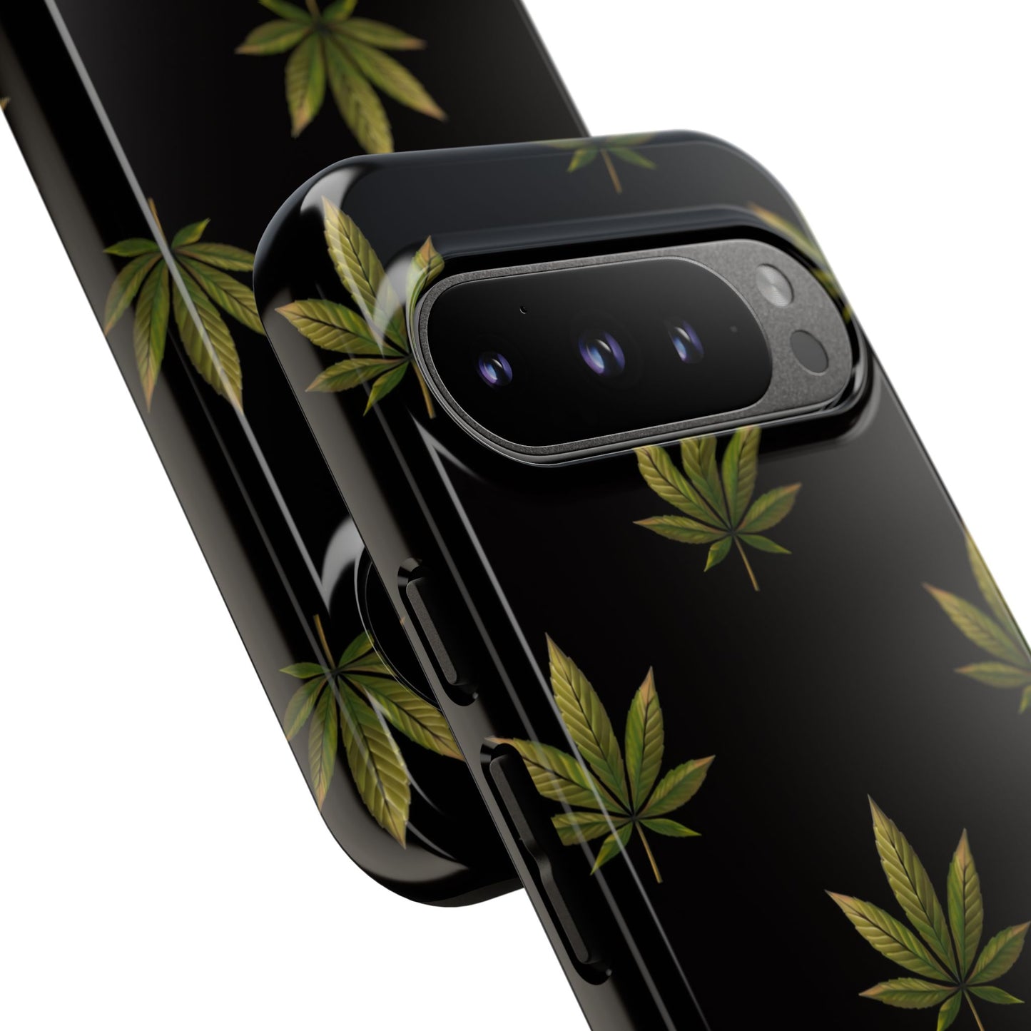 Cannabis Leaf Phone Case Green Weed Leaf Pattern Tough Protective Cover
