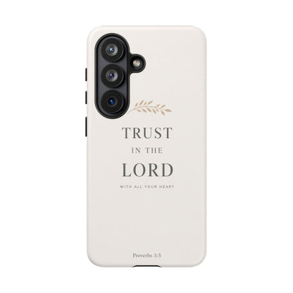 Proverbs 3:5 Christian Phone Case Trust in the Lord Minimalist Faith Cover