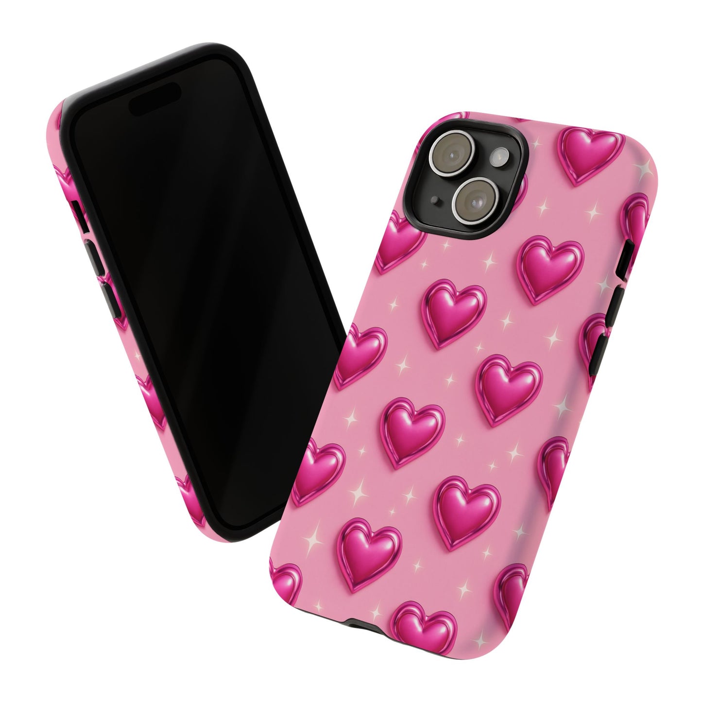 Pink Heart Pattern Phone Case | Tough Protective Case for Iphone, Samsung Galaxy and Pixel