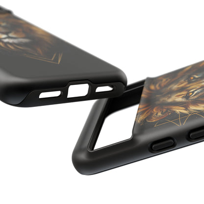Majestic Lion Phone Case – Black Gold Luxury Lion Art Tough Protective Case