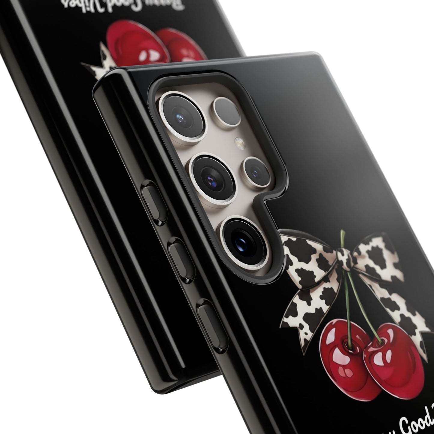 Cherry Cow Print Phone Case | Coquette Bow Aesthetic iPhone & Samsung Tough Case