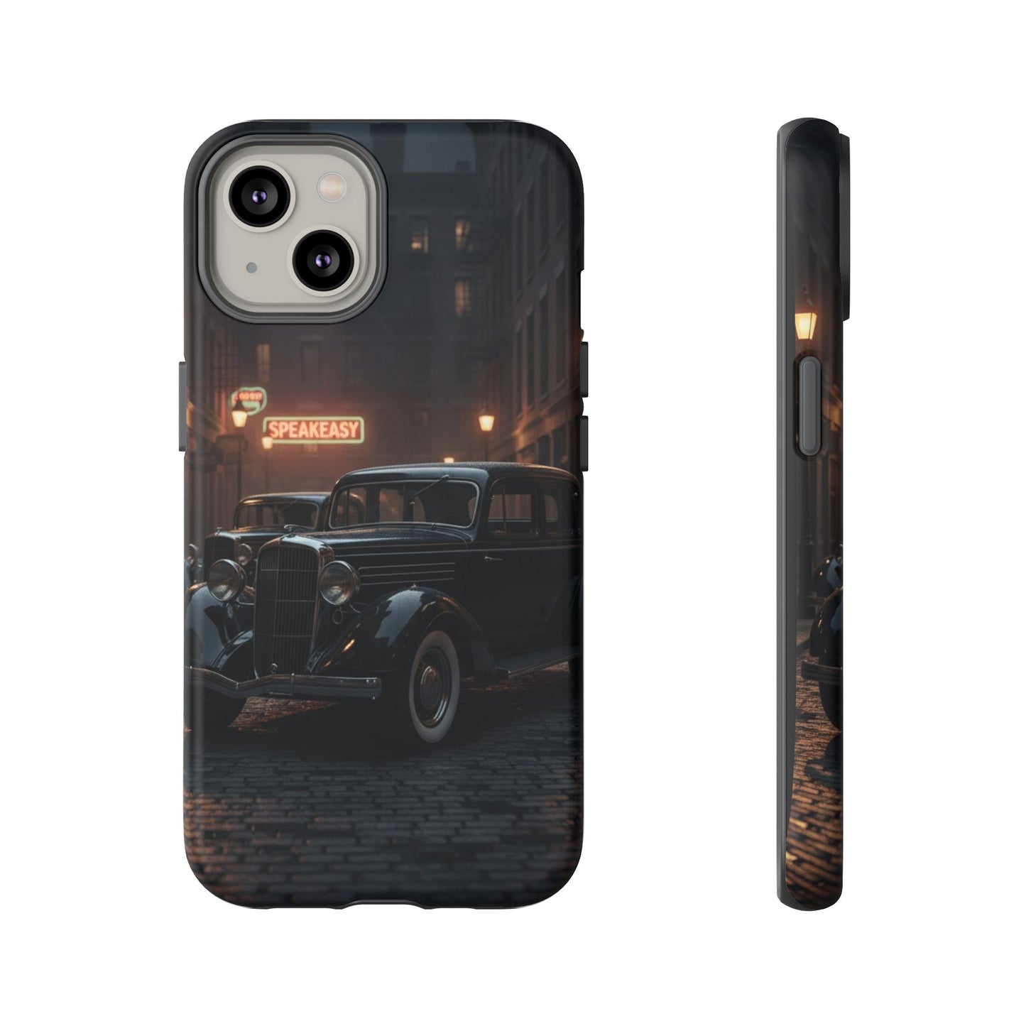 Vintage Classic Car Phone Case | Retro Noir Aesthetic | 1930s Street Scene Tough Case for iPhone & Samsung