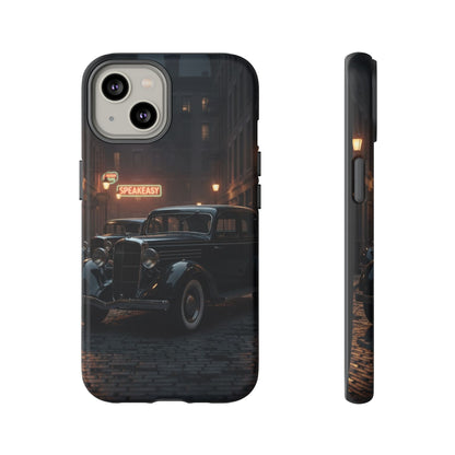 Vintage Classic Car Phone Case | Retro Noir Aesthetic | 1930s Street Scene Tough Case for iPhone & Samsung