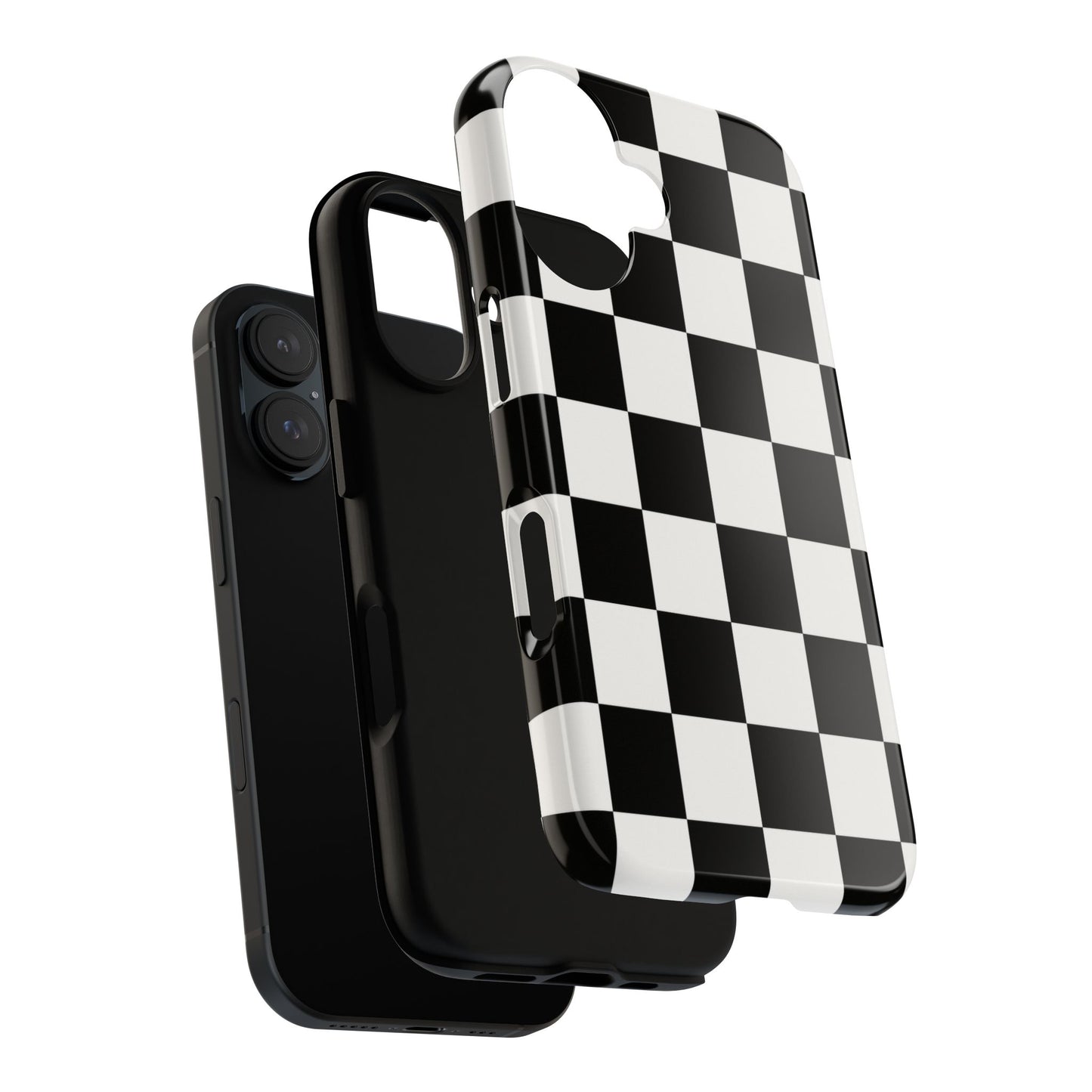 Black & White Checkerboard Phone Case – Classic Aesthetic Tough Protective Case for Iphone, Samsung Galaxy and Pixel