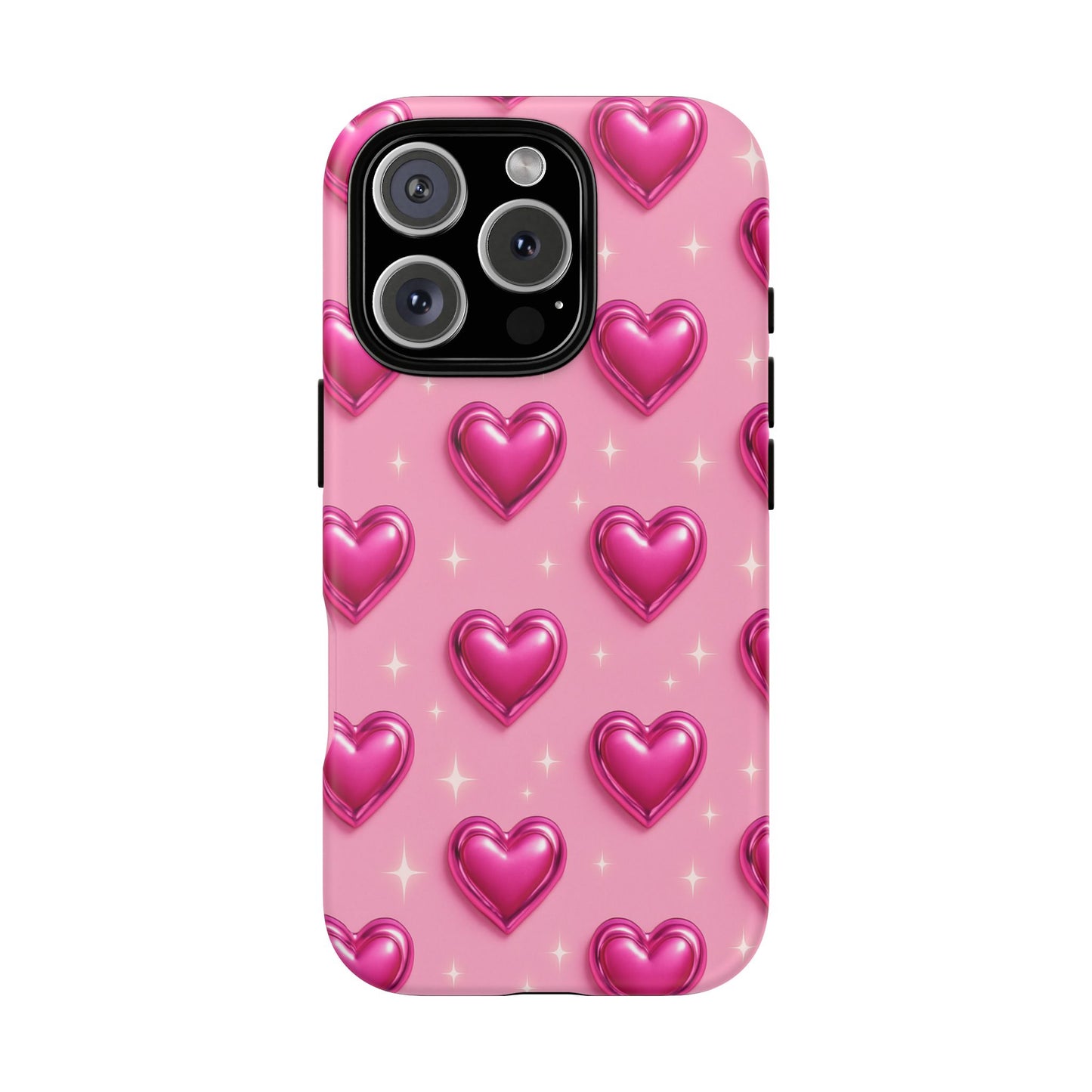 Pink Heart Pattern Phone Case | Tough Protective Case for Iphone, Samsung Galaxy and Pixel