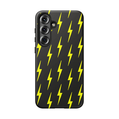 Yellow Lightning Bolt Tough Phone Case | Bold Electric Pattern Case for Iphone, Samsung Galaxy and Pixel