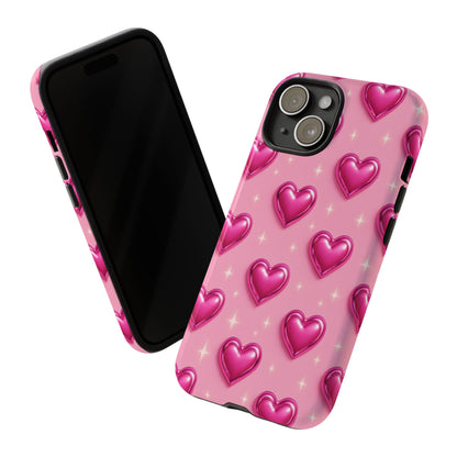 Pink Heart Pattern Phone Case | Tough Protective Case for Iphone, Samsung Galaxy and Pixel