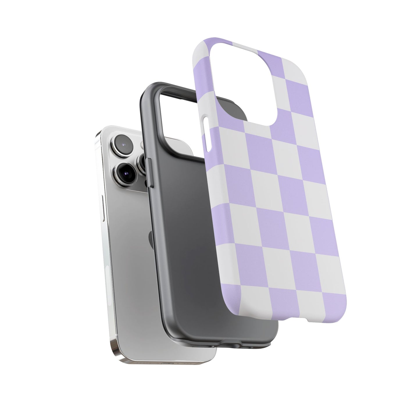 Lavender Checkerboard Phone Case | Pastel Aesthetic Checkered iPhone & Samsung Tough Case