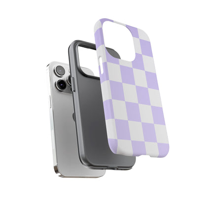 Lavender Checkerboard Phone Case | Pastel Aesthetic Checkered iPhone & Samsung Tough Case