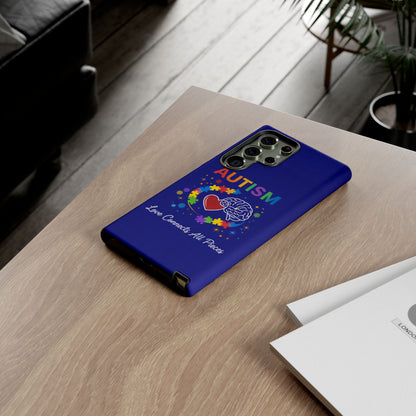 Autism Awareness Tough Case – "Love Connects All Pieces" Phone Case for Iphone, Samsung Galaxy and Pixel