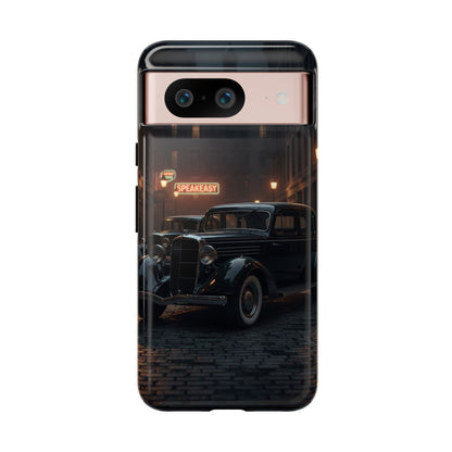 Vintage Classic Car Phone Case | Retro Noir Aesthetic | 1930s Street Scene Tough Case for iPhone & Samsung