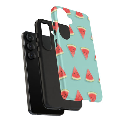 Watermelon Phone Case – Pastel Blue Summer Fruit Tough Case (iPhone, Samsung, Pixel)