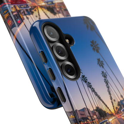 LA Sunset Boulevard Phone Case | Palm Tree Sunset Aesthetic | City Night Tough Case