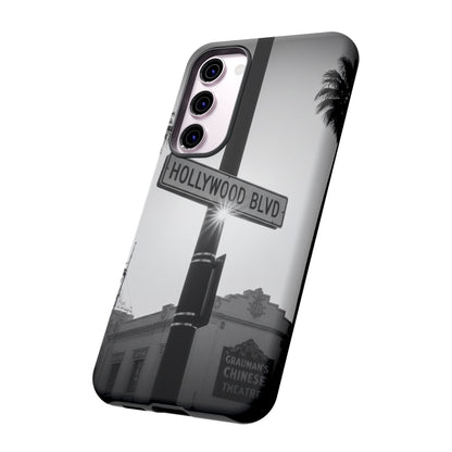 Hollywood Blvd Phone Case | Vintage Los Angeles Street Sign | Black & White LA Aesthetic