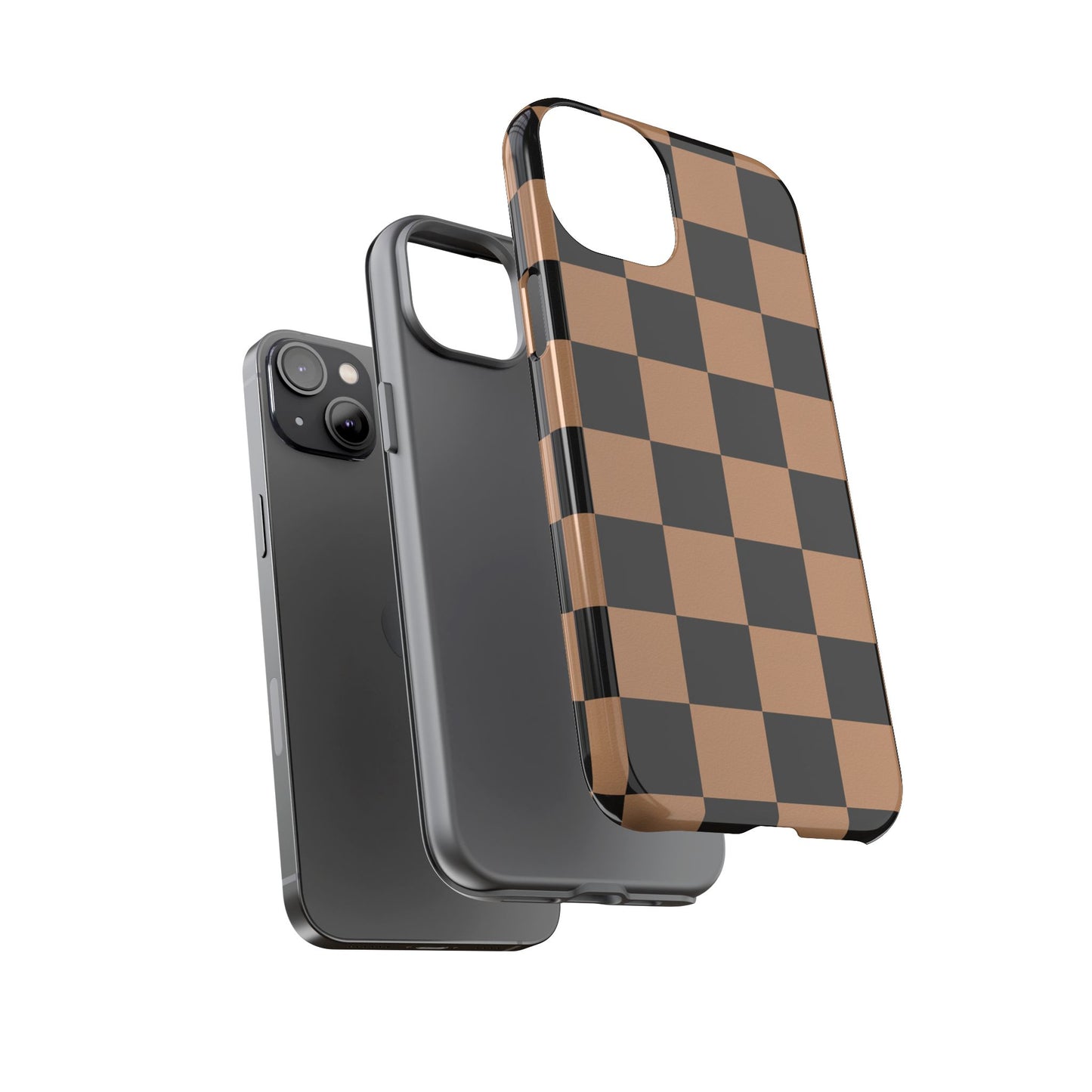 Brown Checkerboard Phone Case | Aesthetic Tough Protective Case