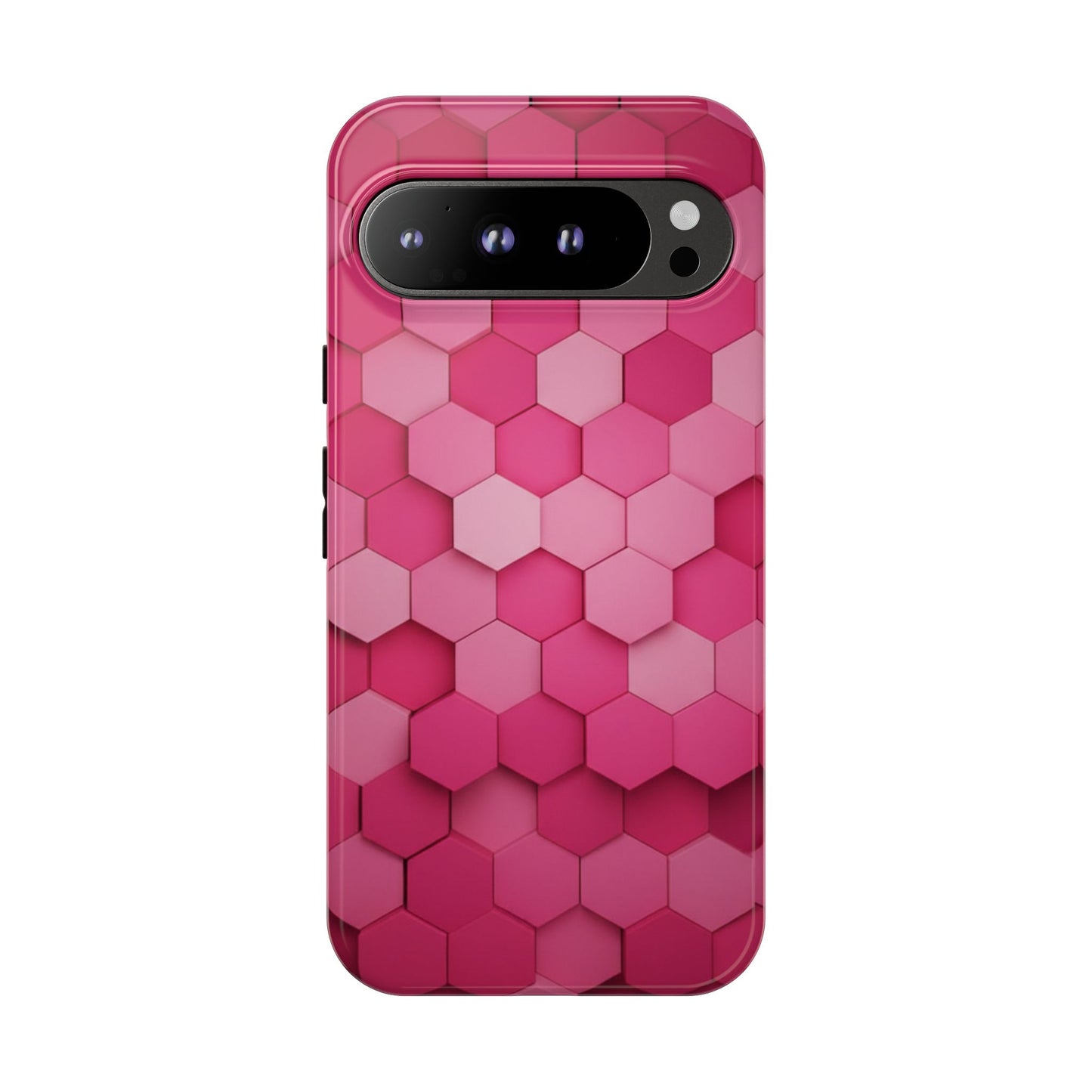 Hot Pink Hexagon Phone Case | Honeycomb Geometric Aesthetic | Cute Pink iPhone & Samsung Tough Protective Case