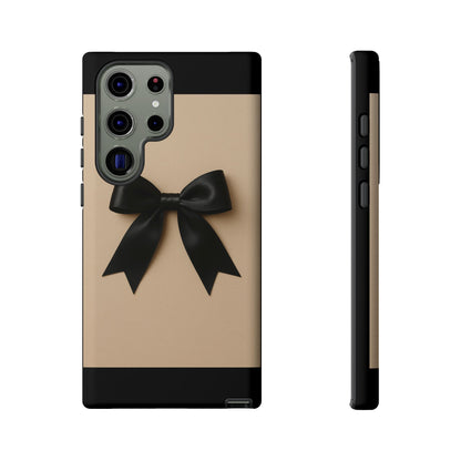 Black Bow Phone Case | Elegant Coquette Bow Design | Chic Neutral Tough Case for iPhone & Samsung