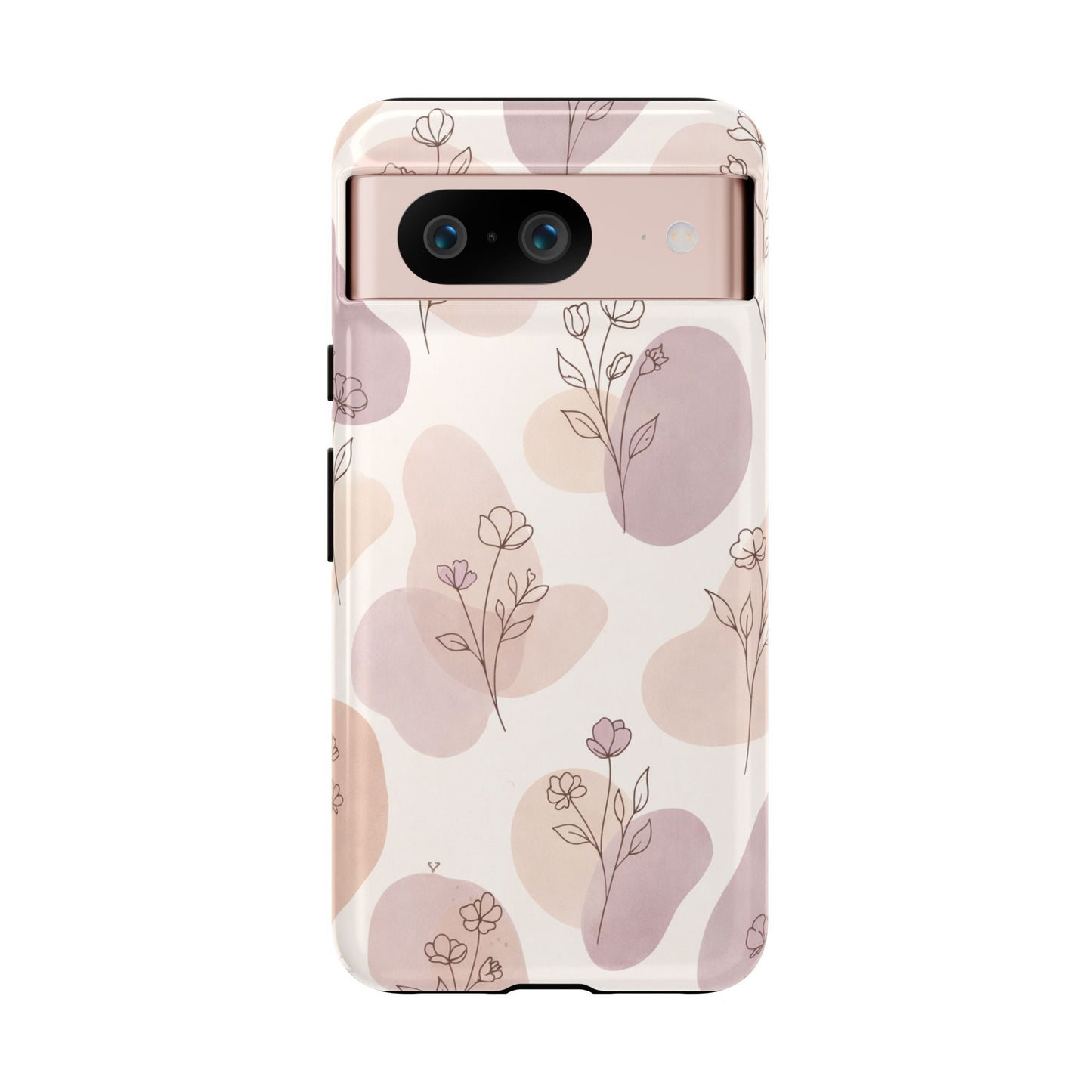 Blush Floral Phone Case Neutral Botanical Watercolor Tough Cover