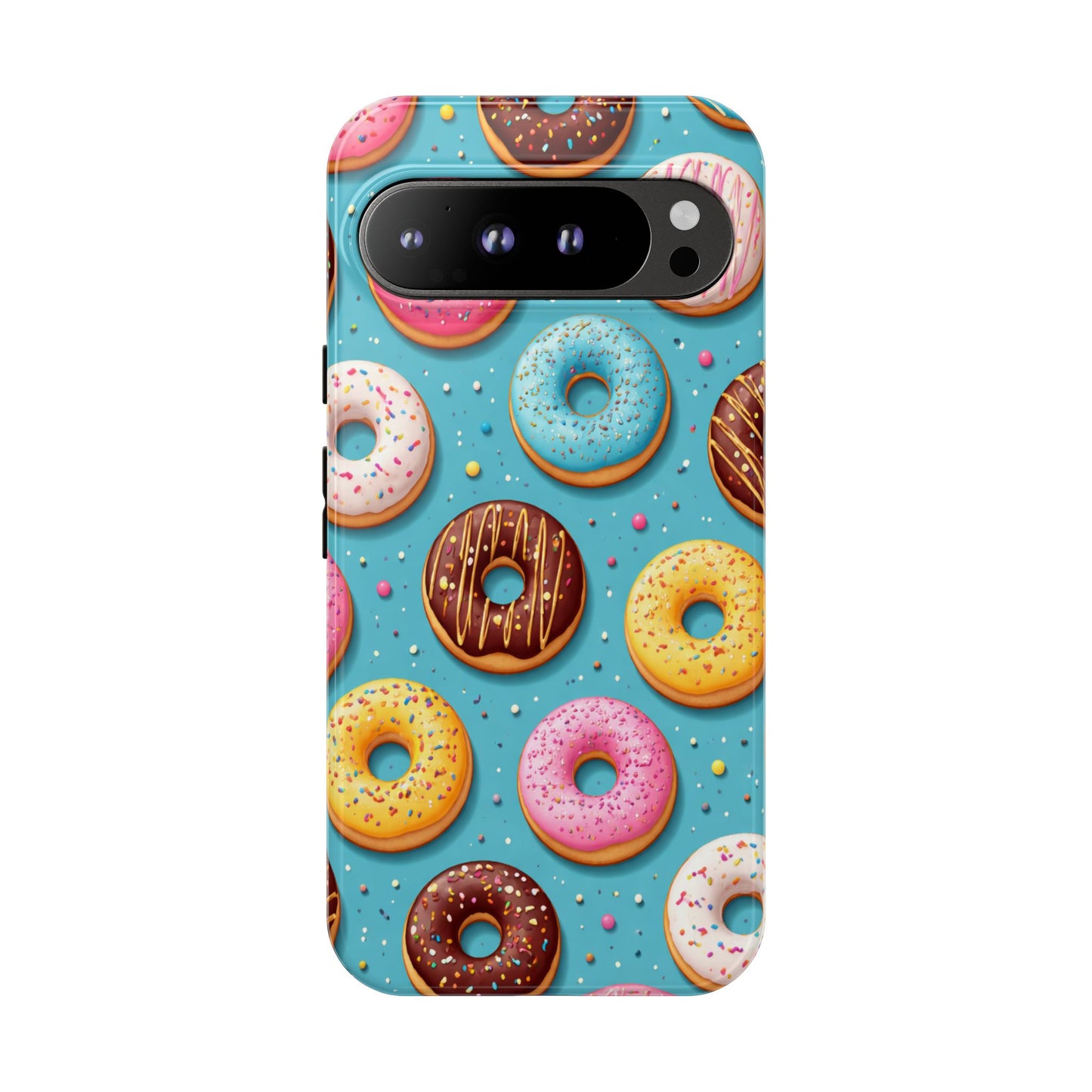 Cute Donut Pattern Phone Case – Colorful Sprinkles Dessert Design for Iphone, Samsung Galaxy and Pixel