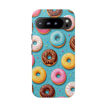Cute Donut Pattern Phone Case – Colorful Sprinkles Dessert Design for Iphone, Samsung Galaxy and Pixel