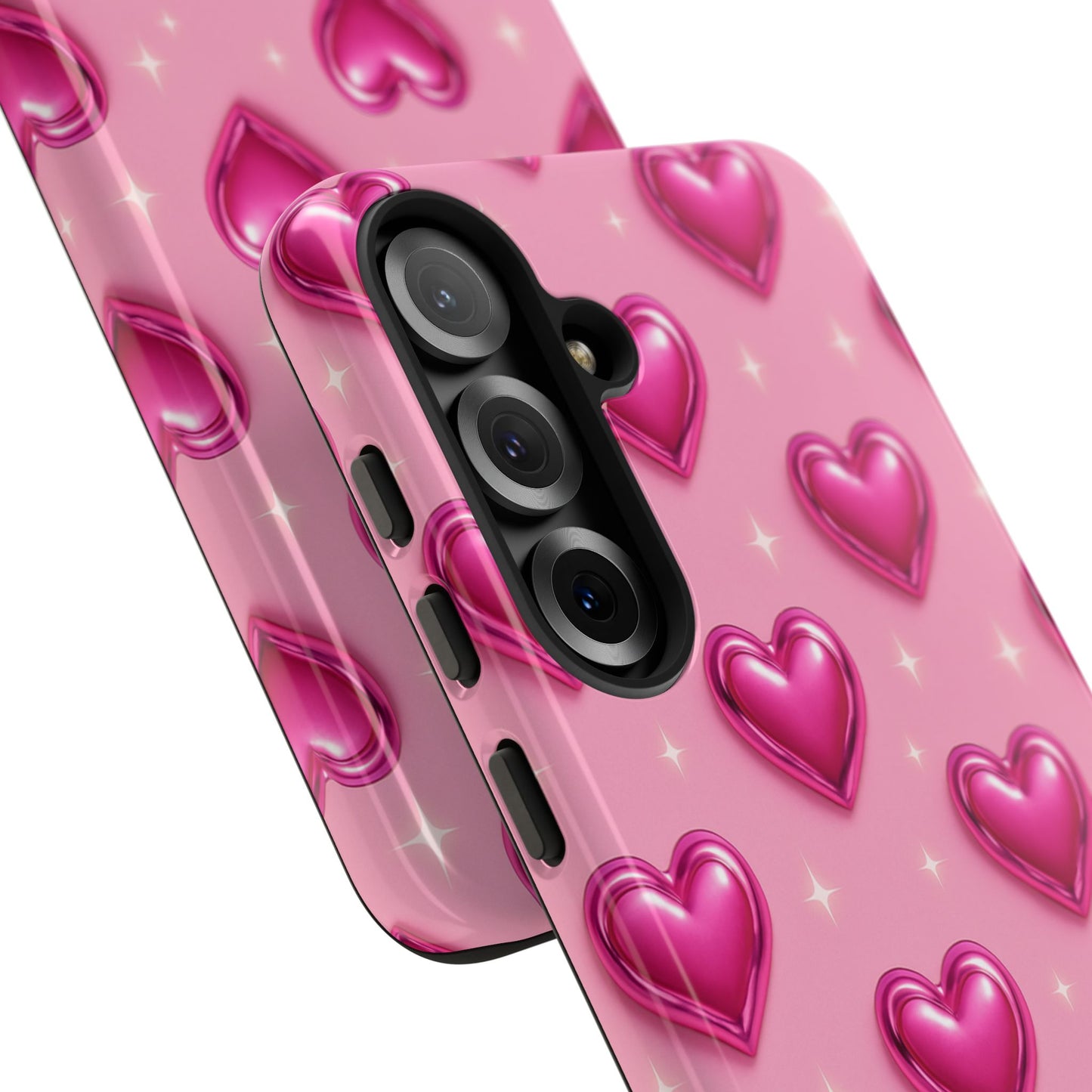 Pink Heart Pattern Phone Case | Tough Protective Case for Iphone, Samsung Galaxy and Pixel