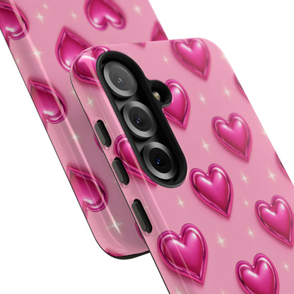 Pink Heart Pattern Phone Case | Tough Protective Case for Iphone, Samsung Galaxy and Pixel