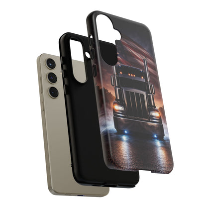 Semi Truck Phone Case American Flag Big Rig Trucker Gift iPhone Samsung