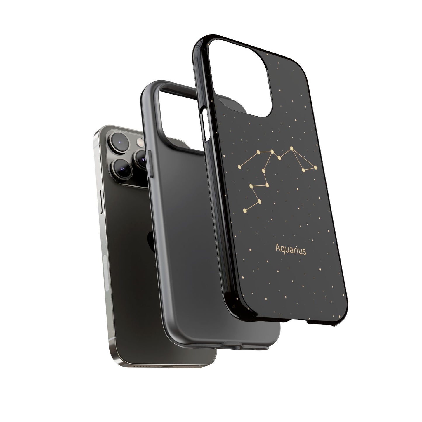 Aquarius Zodiac Constellation Phone Case – Luxe Gold Celestial Cover
